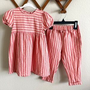 Hust and Claire Striped Cotton/Linen Dress and Pant size 18M